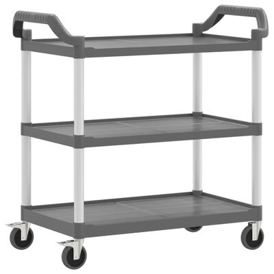 vidaXL Carrito de 3 niveles aluminio gris 99x50x96 cm