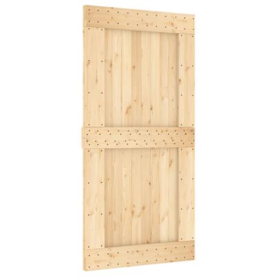 vidaXL Puerta corredera con herrajes madera maciza de pino 100x210 cm