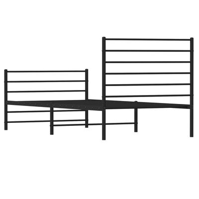 vidaXL Estructura cama sin colchón con estribo metal negro 90x190 cm