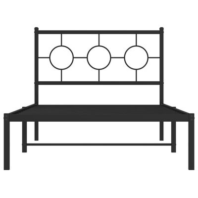 vidaXL Estructura cama sin colchón con cabecero metal negro 100x200 cm