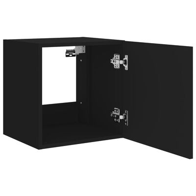 vidaXL Mueble de TV de pared con luces LED negro 40,5x35x40 cm