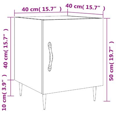 vidaXL Mesitas de noche 2 uds madera de ingeniería negro 40x40x50 cm