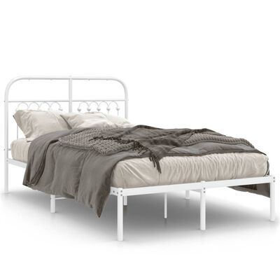 vidaXL Estructura cama sin colchón con cabecero metal blanco 120x190cm