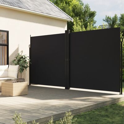 vidaXL Toldo lateral retráctil negro 220x1000 cm