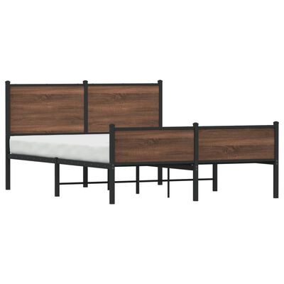 vidaXL Estructura de cama sin colchón metal marrón roble 140x200 cm