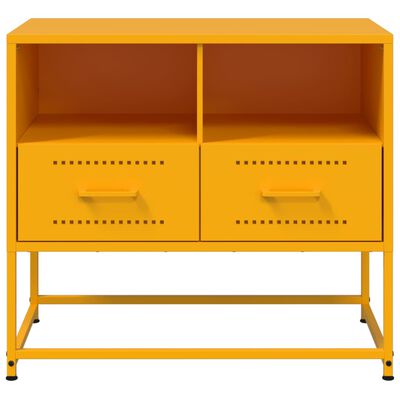 vidaXL Mueble para TV de acero amarillo mostaza 68x39x60,5 cm