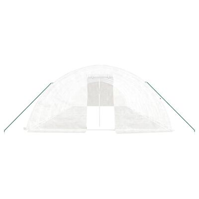 vidaXL Invernadero con estructura de acero blanco 60 m² 12x5x2,3 m