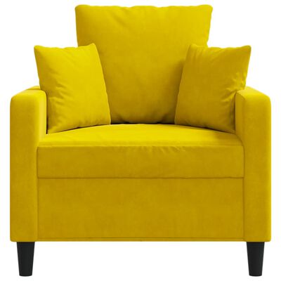 vidaXL Sillón de terciopelo amarillo 60 cm