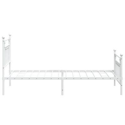 vidaXL Estructura cama sin colchón con estribo metal blanco 100x190 cm