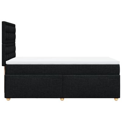 vidaXL Cama box spring con colchón tela negro 100x200 cm