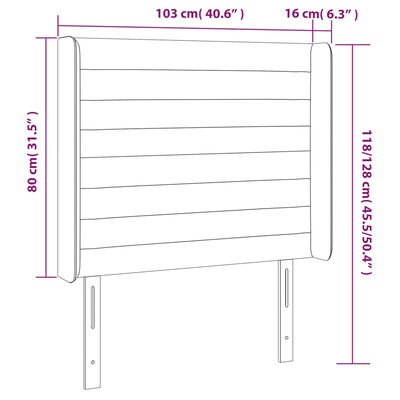 vidaXL Cabecero con orejas de tela gris claro 103x16x118/128 cm