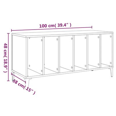 vidaXL Mueble para discos madera contrachapada blanco 100x38x48 cm