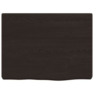 vidaXL Encimera baño madera maciza tratada marrón oscuro 40x30x(2-4)cm