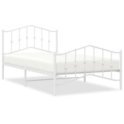 vidaXL Estructura cama sin colchón con estribo metal blanco 100x200 cm