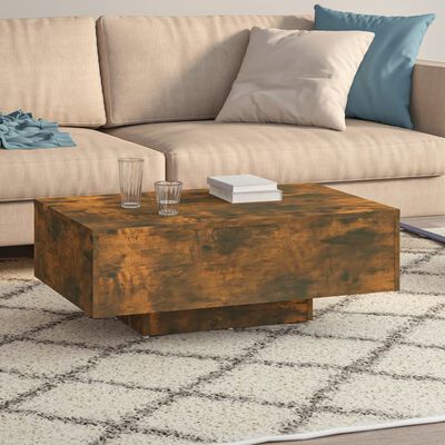 vidaXL Mesa de centro madera contrachapada roble ahumado 85x55x31 cm