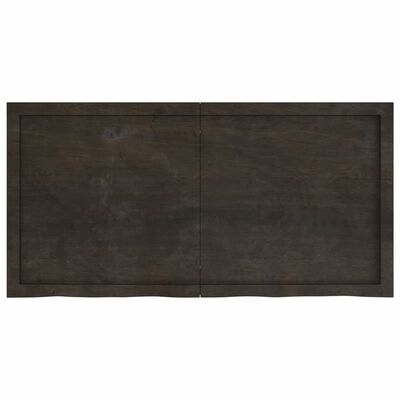 vidaXL Tablero mesa madera roble tratada marrón oscuro 120x60x(2-4) cm