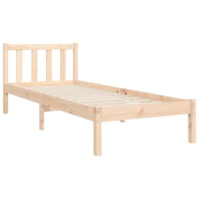 vidaXL Estructura de cama con cabecero madera maciza 90x200 cm