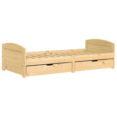 vidaXL Sofá cama con 2 cajones madera maciza pino IRUN 90x200cm