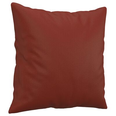 vidaXL Cojines decorativos 2 uds cuero sintético rojo tinto 40x40 cm