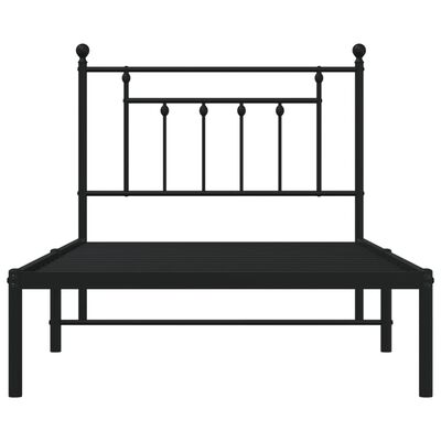 vidaXL Estructura cama sin colchón con cabecero metal negro 100x190 cm