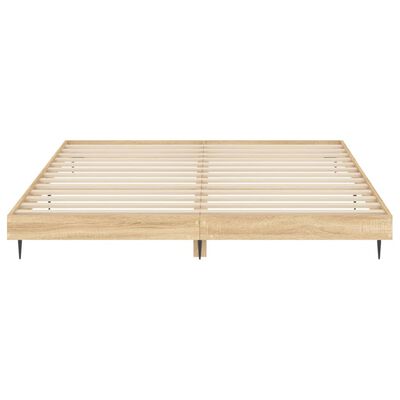 vidaXL Estructura de cama madera de ingeniería roble Sonoma 200x200 cm