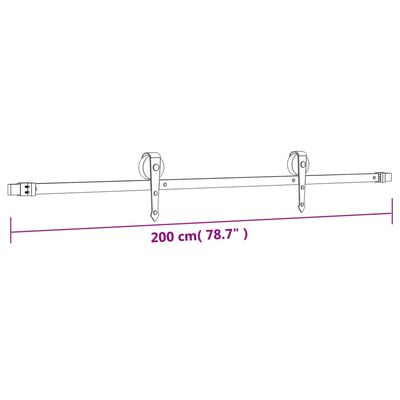 Puerta corredera con herrajes madera maciza de pino 80x210 cm