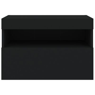 vidaXL Mueble de TV de pared con luces LED negro 60x30x40 cm