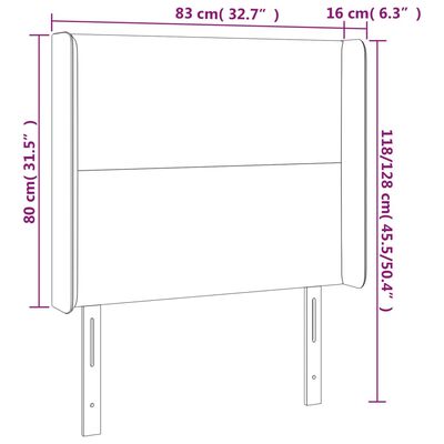 vidaXL Cabecero con orejas de terciopelo azul oscuro 83x16x118/128 cm