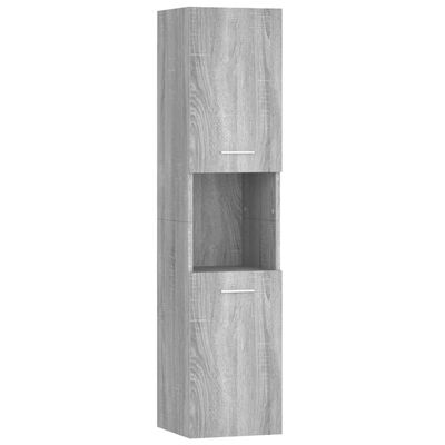 vidaXL Armario de baño madera contrachapada gris Sonoma 30x30x130 cm