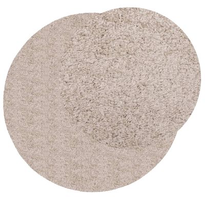 vidaXL Alfombra peluda de pelo largo moderna PAMPLONA beige Ø 240 cm