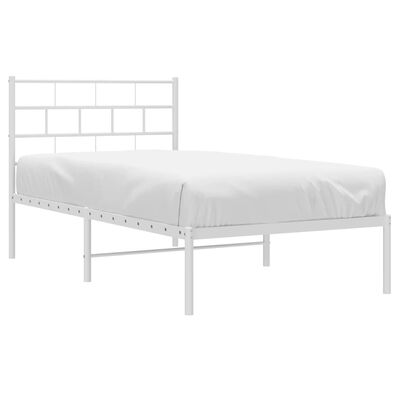 vidaXL Estructura cama sin colchón con cabecero metal blanco 80x200 cm