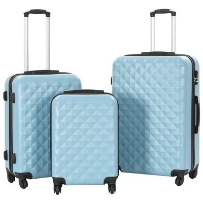 vidaXL Juego de maletas rígidas con ruedas trolley 3 piezas azul ABS