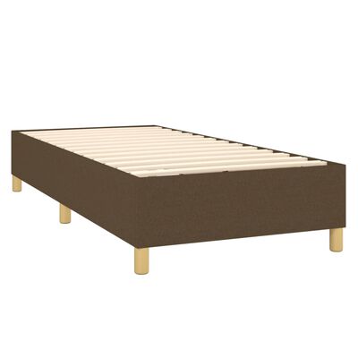 vidaXL Cama box spring colchón y luces LED tela marrón oscuro 80x200cm