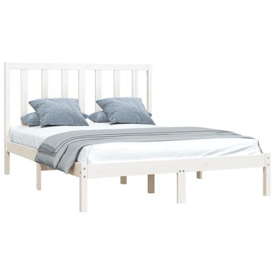 vidaXL Estructura de cama madera maciza de pino blanca 120x200 cm