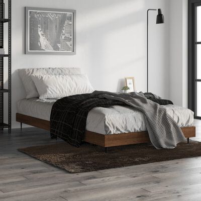 vidaXL Estructura de cama sin colchón madera marrón roble 100x200 cm