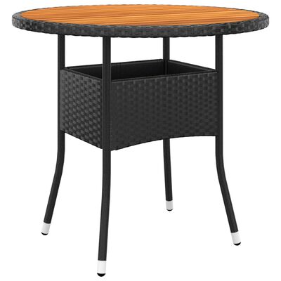 vidaXL Juego de comedor para jardín 3 piezas ratán sintético negro