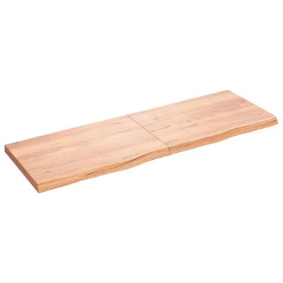 vidaXL Tablero mesa madera roble tratada marrón claro 180x60x(2-6) cm