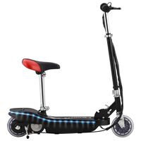 vidaXL Patinete para niños con asiento y LED negro 120 W