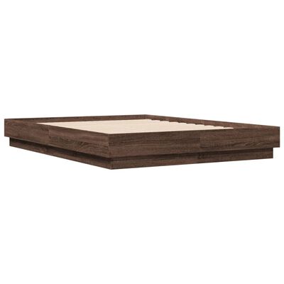 vidaXL Estructura de cama madera de ingeniería marrón roble 140x190 cm