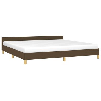 vidaXL Cama sin colchón tela marrón oscuro 200x200 cm