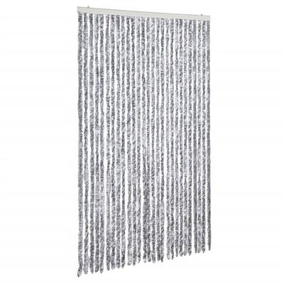 vidaXL Cortina mosquitera chenilla blanco y gris 118x220 cm