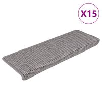 vidaXL Alfombrilla autoadhesiva escalera sisal 15 uds 65x21x4 cm