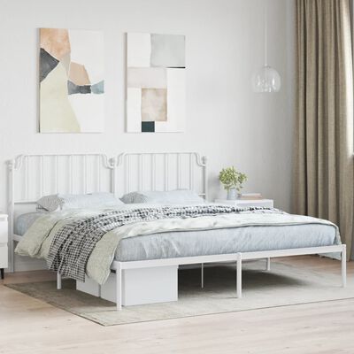 vidaXL Estructura cama sin colchón con cabecero metal blanco 193x203cm