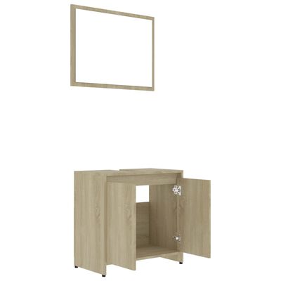 vidaXL Juego de muebles de baño 4 pzas madera ingeniería roble Sonoma