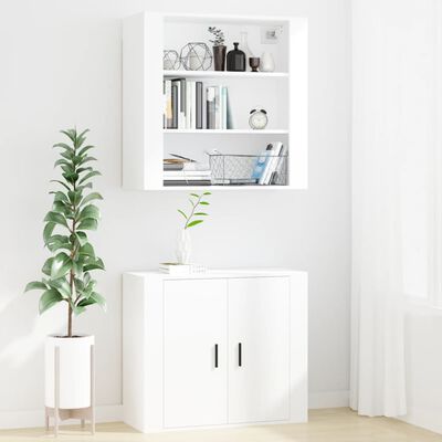 vidaXL Armario de pared madera contrachapada blanco 80x33x80 cm