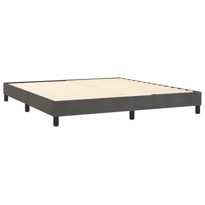 vidaXL Cama box spring con colchón terciopelo gris oscuro 180x200 cm