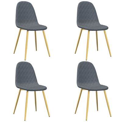 vidaXL Sillas de comedor 4 unidades terciopelo gris oscuro