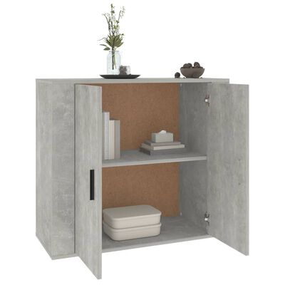 vidaXL Aparador de madera contrachapada gris hormigón 80x33x70 cm