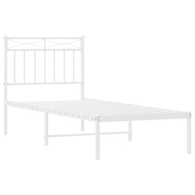 vidaXL Estructura cama sin colchón con cabecero metal blanco 75x190 cm