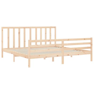 vidaXL Estructura de cama de matrimonio con cabecero madera maciza